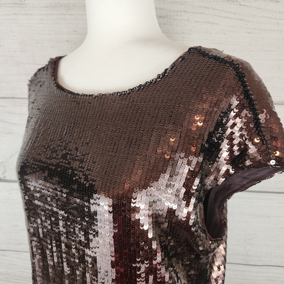 Maeve by Anthropologie Brown Kara Sequined Mini Dress - Picture 4 of 13